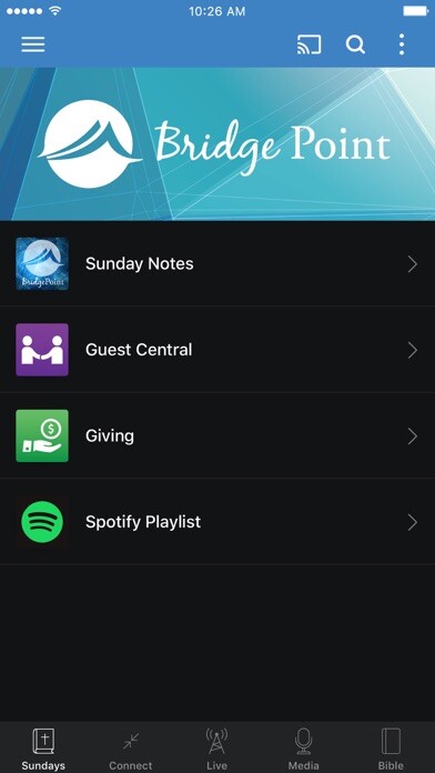 Emulate iPhone app Bridge Point Fellowship using MyAndroid Emulate iPhone app Bridge Point Fellowship using MyAndroid