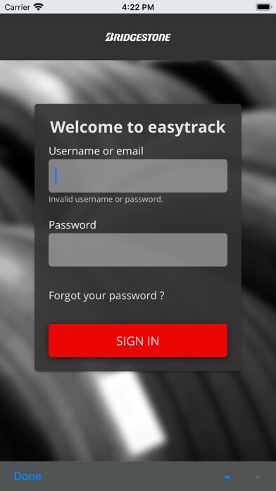 Emulate iPhone app Bridgestone easytrack using MyAndroid Emulate iPhone app Bridgestone easytrack using MyAndroid