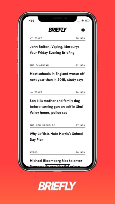 Emulate iPhone app Briefly: Minimalist News using MyAndroid