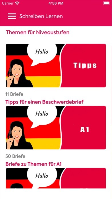 Emulate iPhone app Brief Schreiben Deutsch Lernen using MyAndroid Emulate iPhone app Brief Schreiben Deutsch Lernen using MyAndroid