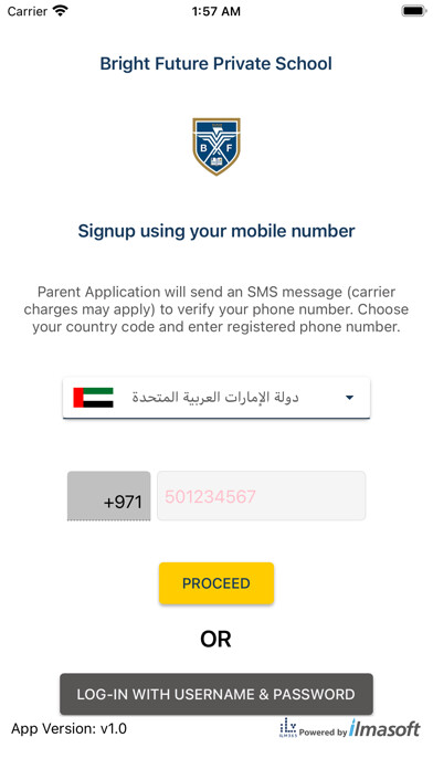 Emulate iPhone app Bright Future Parent App using MyAndroid