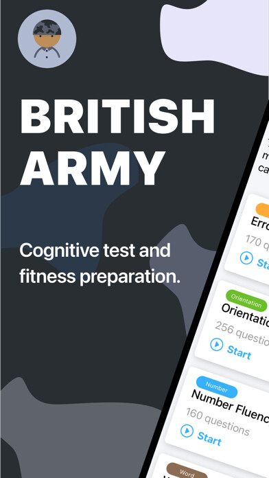 Emulate iPhone app British Army Cognitive Test using MyAndroid