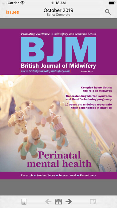 Emulate iPhone app British Journal of Midwifery using MyAndroid
