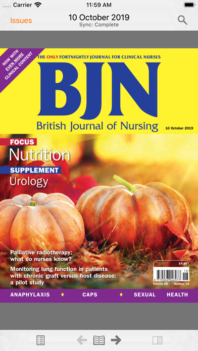 Emulate iPhone app British Journal of Nursing using MyAndroid
