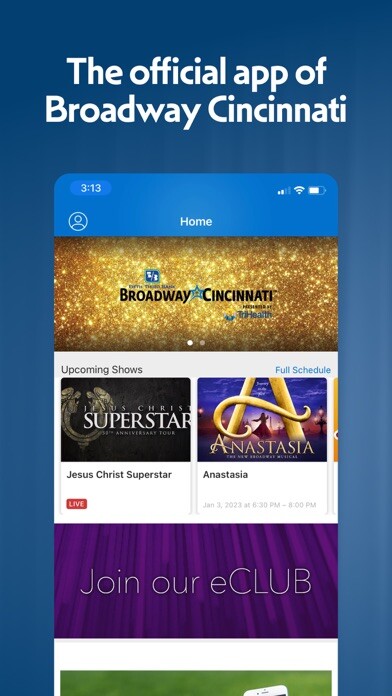Emulate iPhone app Broadway In Cincinnati using MyAndroid