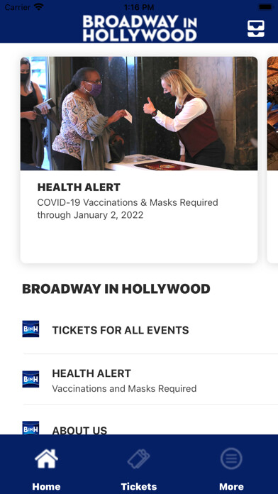 Emulate iPhone app Broadway In Hollywood using MyAndroid
