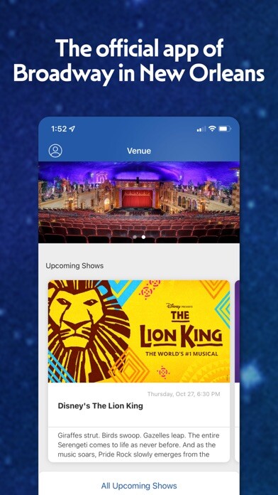 Emulate iPhone app Broadway in New Orleans using MyAndroid