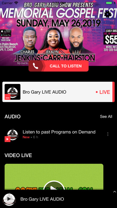 Emulate iPhone app Bro. Gary Radio Show using MyAndroid