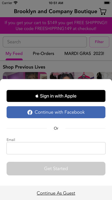 Emulate iPhone app Brooklyn and Company Boutique using MyAndroid