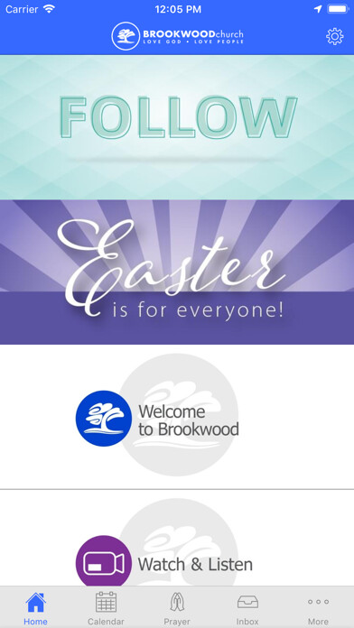 Emulate iPhone app Brookwood Church using MyAndroid