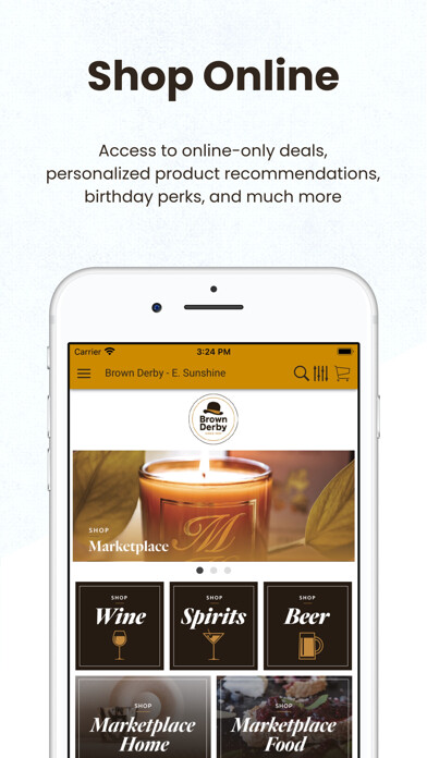 Emulate iPhone app Brown Derby Stores using MyAndroid