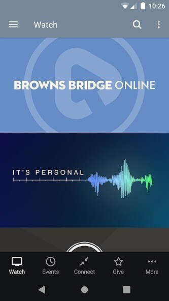 Emulate iPhone app Browns Bridge Church using MyAndroid
