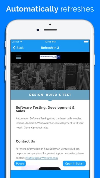 Emulate iPhone app Browser Auto Refresh using MyAndroid