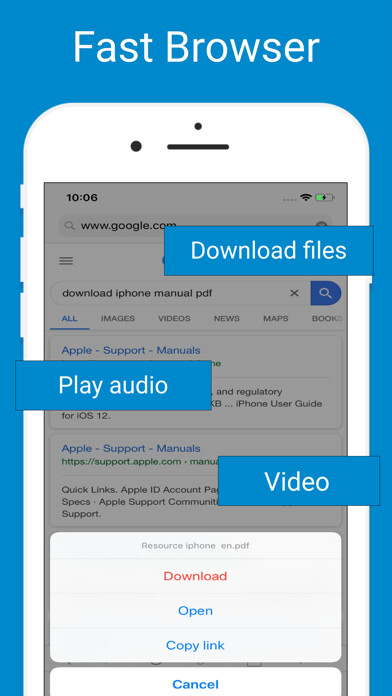 Emulate iPhone app Browser & Offline File Storage using MyAndroid
