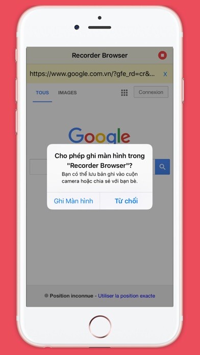 Emulate iPhone app Browser quay video màn hình khi duyệt web using MyAndroid