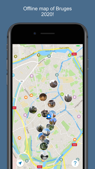 Emulate iPhone app Bruges 2020 — offline map using MyAndroid Emulate iPhone app Bruges 2020 — offline map using MyAndroid