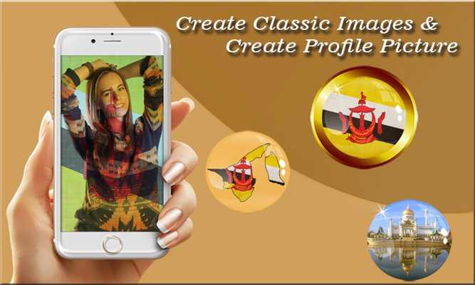 Emulate Android APK Brunei Darussalam Flag Photo Editor