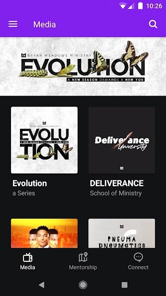 Emulate iPhone app Bryan Meadows Ministry using MyAndroid