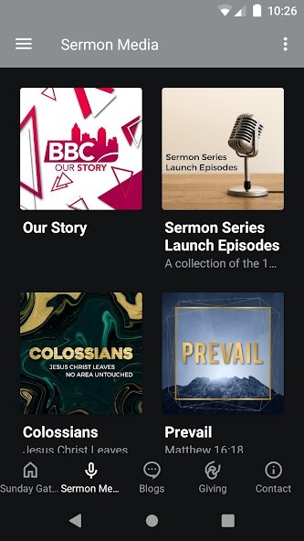 Emulate iPhone app Bryanston Bible Church using MyAndroid