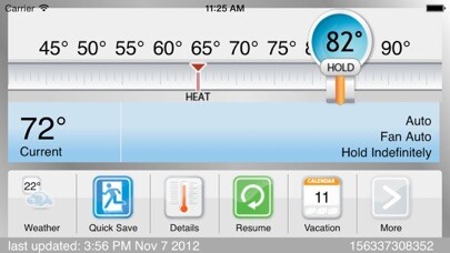 Emulate iPhone app Bryant Wi-Fi Thermostat using MyAndroid