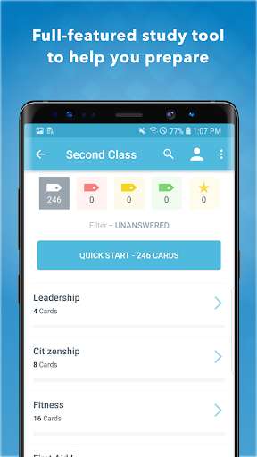 Run android online APK BSA Scout Merit Badge Rank Advancement Review from MyAndroid or emulate BSA Scout Merit Badge Rank Advancement Review using MyAndroid