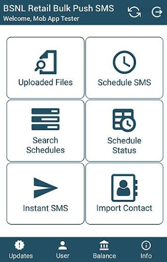Run android online APK BSNL Bulk Push SMS Service from MyAndroid or emulate BSNL Bulk Push SMS Service using MyAndroid