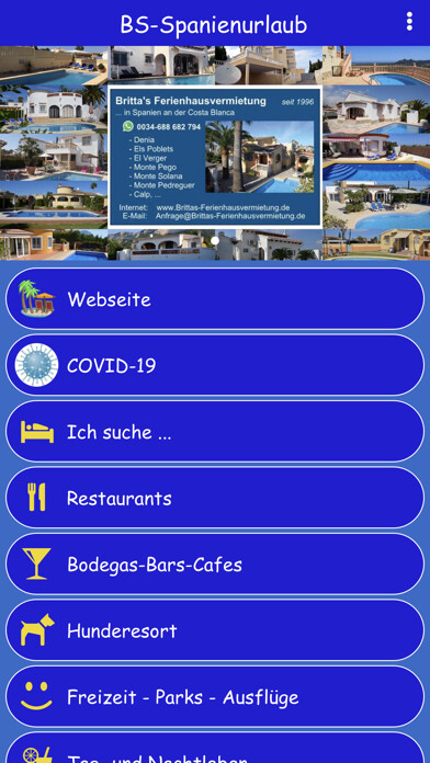 Emulate iPhone app BS-Spanienurlaub using MyAndroid