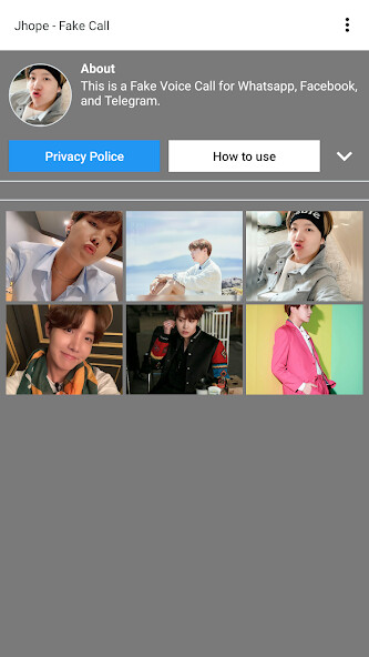 Run android online APK BTS J-Hope - fake call from MyAndroid or emulate BTS J-Hope - fake call using MyAndroid