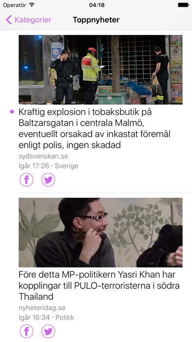 Emulate iPhone app Bubbla Nyheter using MyAndroid Emulate iPhone app Bubbla Nyheter using MyAndroid