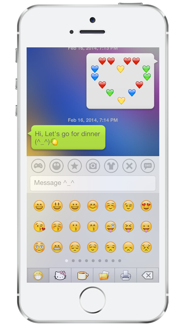 Emulate iPhone app Bubble Emoji 3 – chat with emoticon smiley face in emoji keyboard :-) using MyAndroid