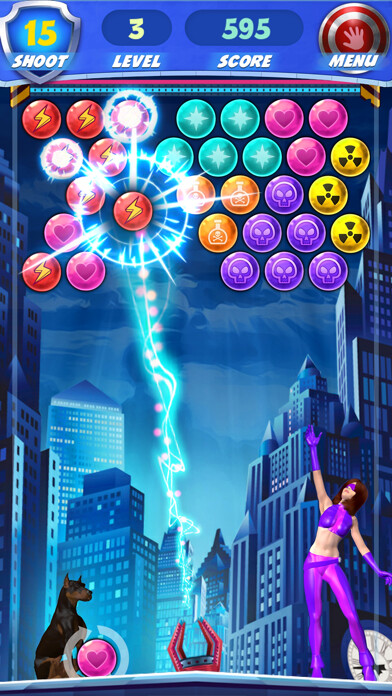 Emulate iPhone app Bubble Girl Superhero using MyAndroid