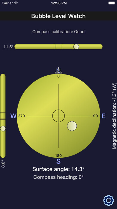 Emulate iPhone app Bubble Level + Compass Pro using MyAndroid Emulate iPhone app Bubble Level + Compass Pro using MyAndroid