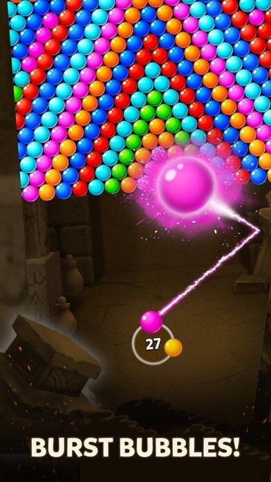 Emulate iPhone app Bubble Pop Origin! Puzzle Game using MyAndroid