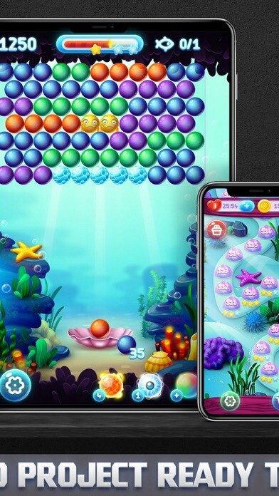 Emulate iPhone app Bubble Shooter Aqua using MyAndroid