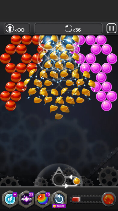 Emulate iPhone app Bubble Shooter Mission using MyAndroid