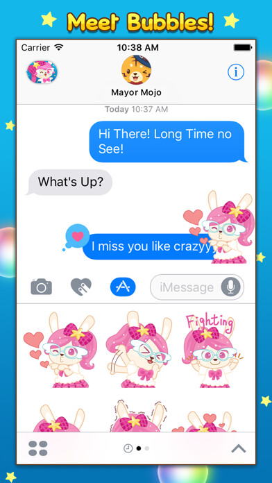 Emulate iPhone app Bubbles Pop Stickers using MyAndroid