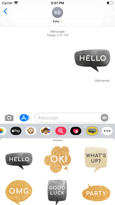 Emulate iPhone app Bubble Texts Stickers using MyAndroid