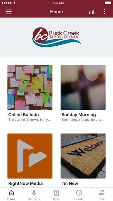 Emulate iPhone app Buck Creek Church using MyAndroid Emulate iPhone app Buck Creek Church using MyAndroid