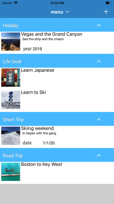 Emulate iPhone app bucket list life planner Ryoko using MyAndroid