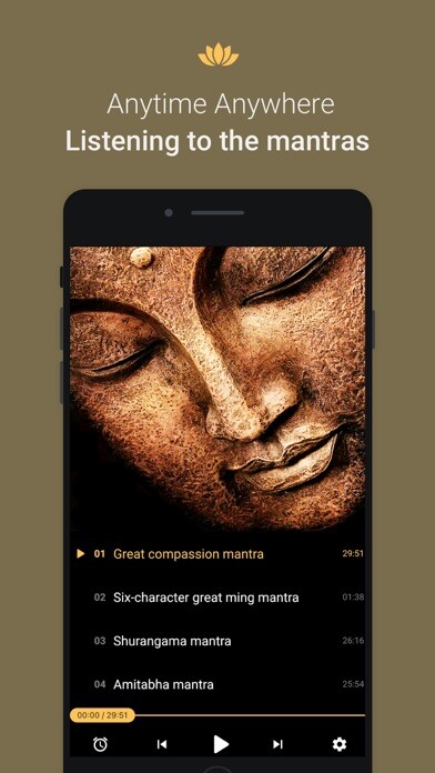 Emulate iPhone app Buddha Mantra Pure Version using MyAndroid