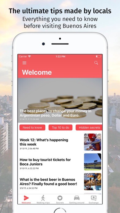 Emulate iPhone app Buenos Aires Tourist Guide using MyAndroid