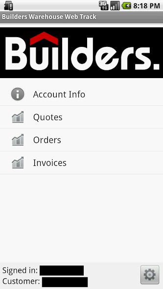 Emulate iPhone app Builders Warehouse Web Track using MyAndroid