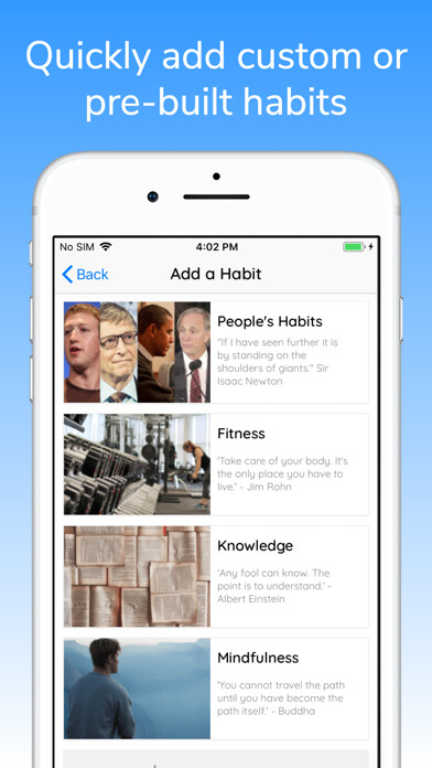 Emulate iPhone app Build Habits Goal Tracking App using MyAndroid Emulate iPhone app Build Habits Goal Tracking App using MyAndroid