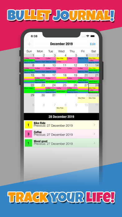 Emulate iPhone app BuJo - Track Your Life using MyAndroid