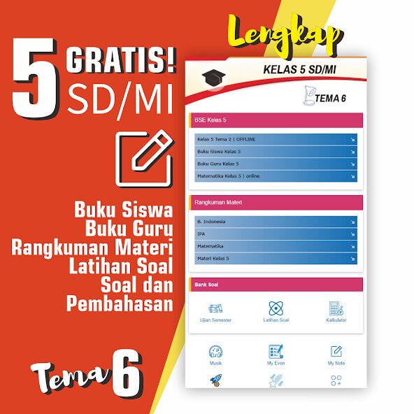 Run android online APK Buku Kelas 5 Tema 6 SD/MI from MyAndroid or emulate Buku Kelas 5 Tema 6 SD/MI using MyAndroid