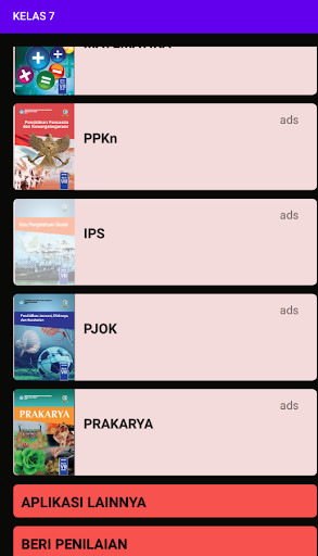 Run android online APK Buku SMP Kelas 7, B Indonesia, IPA, Mat, B Ing, from MyAndroid or emulate Buku SMP Kelas 7, B Indonesia, IPA, Mat, B Ing, using MyAndroid