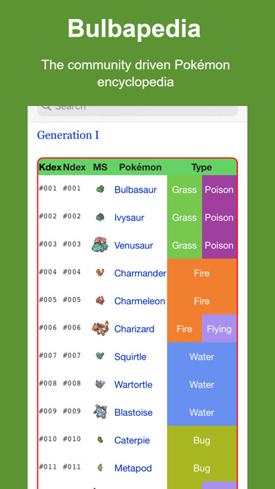 Emulate iPhone app Bulbapedia - Wiki for Pokémon using MyAndroid Emulate iPhone app Bulbapedia - Wiki for Pokémon using MyAndroid