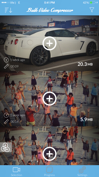 Emulate iPhone app Bulk Video Compressor using MyAndroid