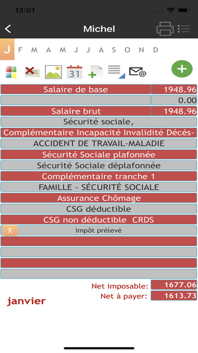 Emulate iPhone app BULLETIN DE SALAIRE using MyAndroid