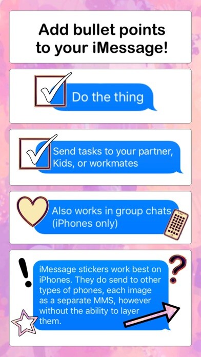 Emulate iPhone app Bullet list Stickers using MyAndroid